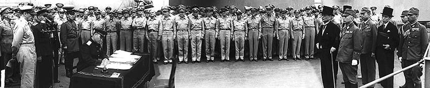 Підписання Акту капітуляції Японії представником СРСР генерал-лейтенантом К.М. Дерев'янком. 02.09.1945