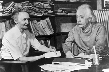 Ирен Кюри и Альберт Эйнштейн