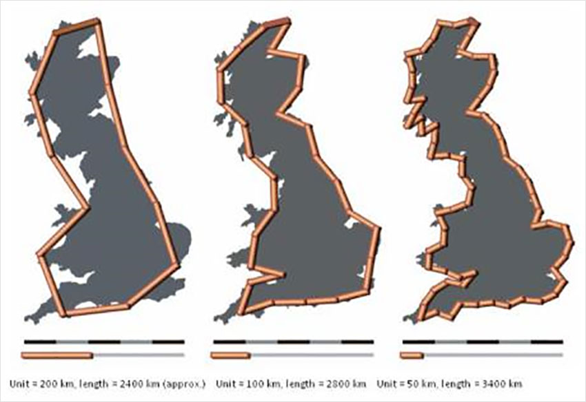 Измерение длины береговой линии Великобритании