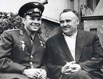 Юрий Гагарин и Сергей Королёв