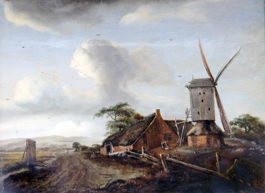 Хобема, Голландия, ХVII век. Пейзаж с мельницей