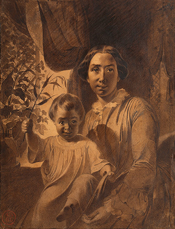 Портрет Агаты Усковой с дочкой Наташей