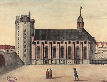Обсерватория Круглая Башня в Копенгагене, Рисунок 1749 г. Л. Ботта