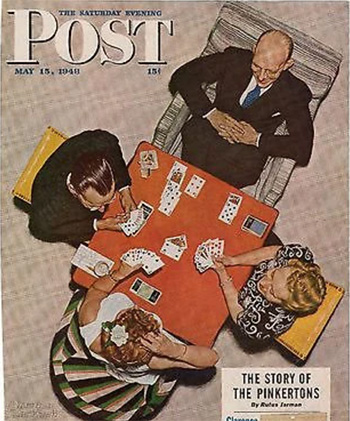Игра в бридж. Обложка журнала Post, 1948 г.