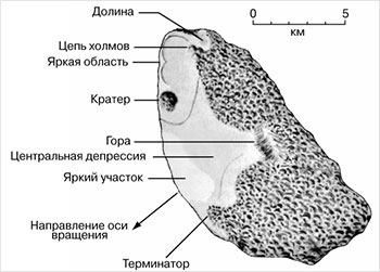 Рис. 3. Ядро кометы Галлея