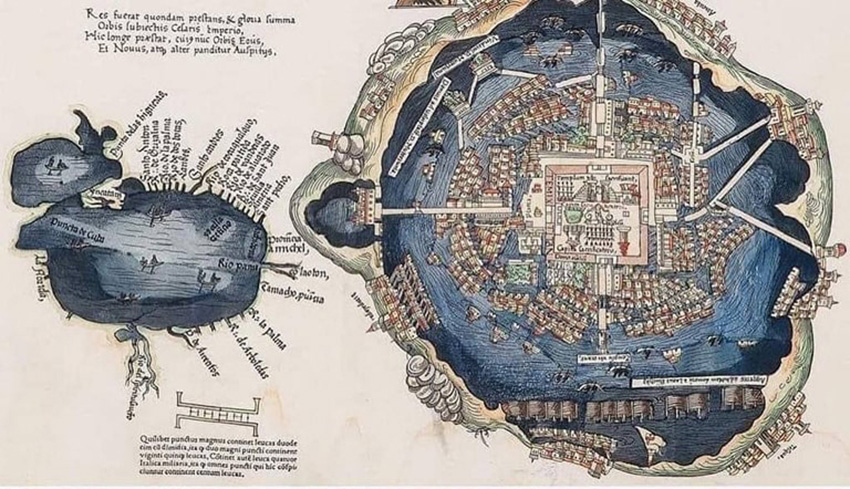 Карта-схема Теночтітлана 1524 р.