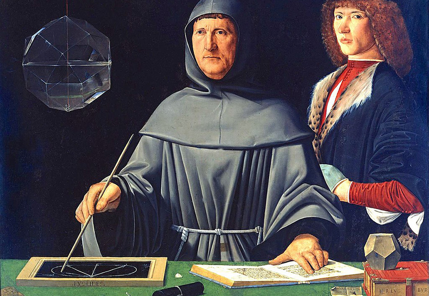 Яколо де Барбарі. Вчені середньовічя «Портрет Луки Пачолі», 1495