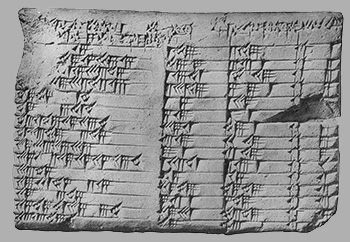 Вавилонська глиняна математична табличка