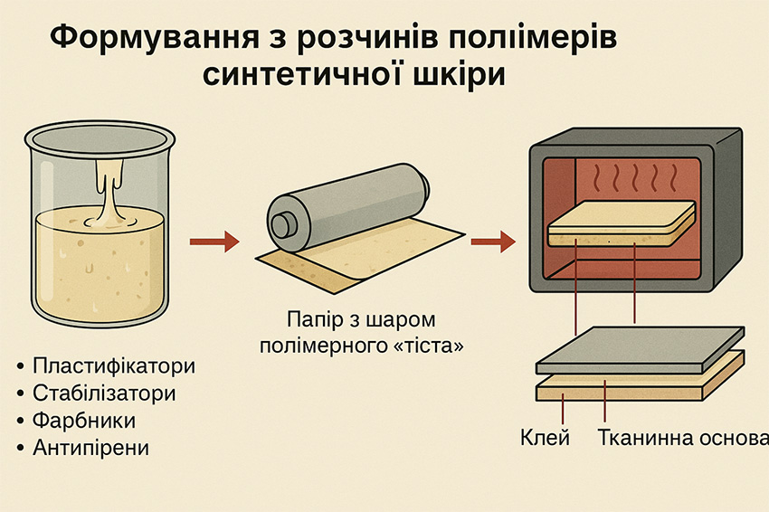 Формування з розчинів полімерів синтетичної шкіри