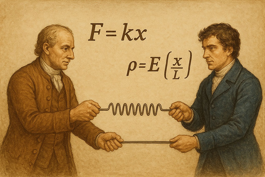 Про закон пружності Р. Гука, внесок Т. Юнга і роль точності виміру в лінійності цього закону