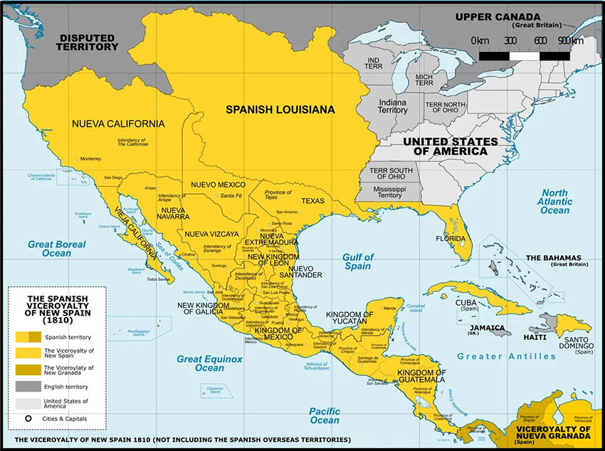 Нова Іспанія, 1810